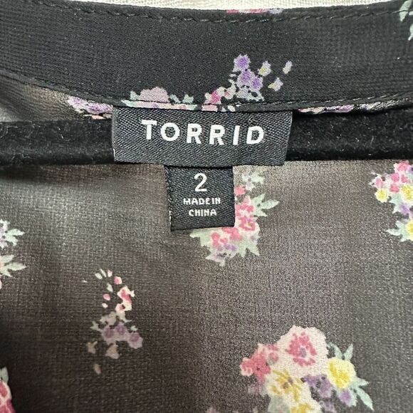 Torrid Babydoll Sheer Overlay Midi Dress Size 2X Floral Fairy Whimsical - Picture 4 of 10